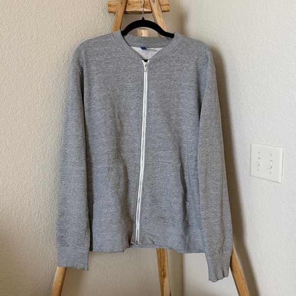 H&M Other - H&M Men’s Full Zip Gray Bomber Style Sweatshirt